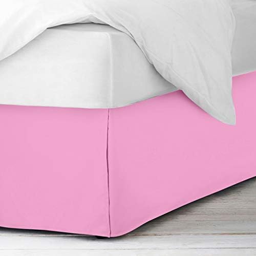 Ammara Linen Box Pleated Bed Skirt Twin XL Light Pink