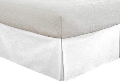 Luxury Linens Tailored Bedskirt - 12 inch Drop Olympic Queen White 800 TC