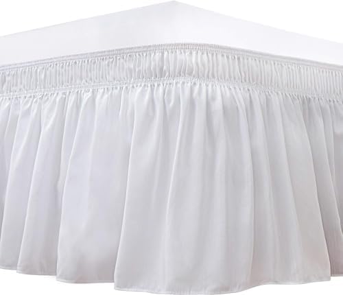Urbanzo Full Elastic Bed Ruffle - 54x75 Inches White