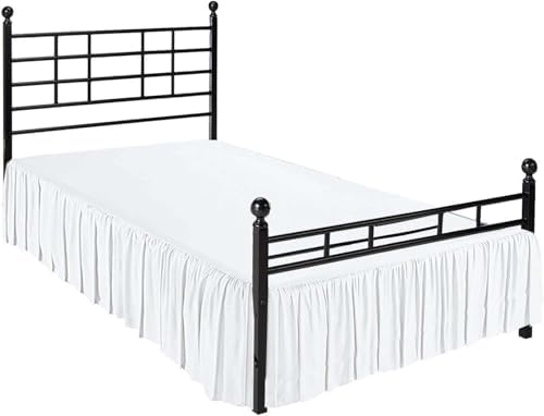 Sleepwell Ruffled Bed Skirt - 10 Inch Drop Twin White