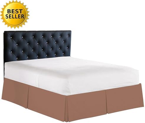 Elegance Linen 1500 Thread Count Egyptian Bed Skirt - King Size Taupe 14inch Drop