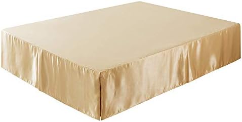 Tache Satin Caramel Latte Bed Skirt Queen 14 Inch Drop