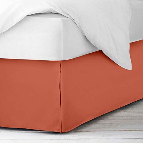 Cozy Cotton Split Corner Bed Skirt 39x80 Rust Brown