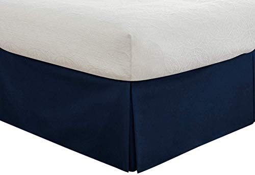 Luxury Linens Tailored Bedskirt 12 Inch Drop TwinXL Navy 1