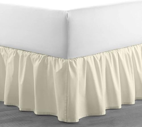 Sleepwell Ivory Ruffled Bed Skirt 18 Inch Drop Full Size