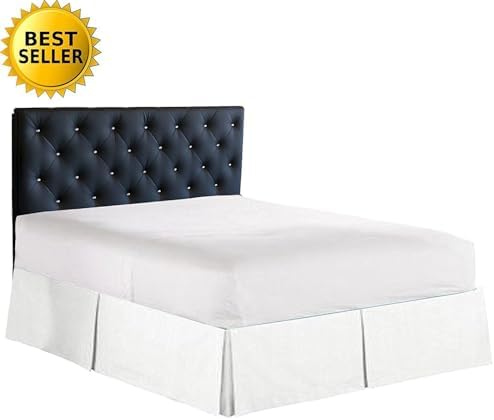 Elegance Linen 1500 Thread Count Dust Ruffle Bed Skirt - 14inch Drop Twin White