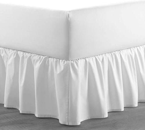 Sleepwell Ruffled Bed Skirt - 10 Inch Drop Twin White