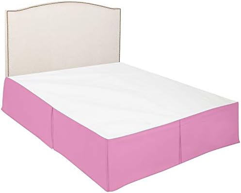 Ammara Linen Box Pleated Bed Skirt Twin XL Light Pink