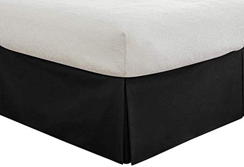 Luxury Linens Tailored Bedskirt - 12 inch Drop Olympic Queen Black