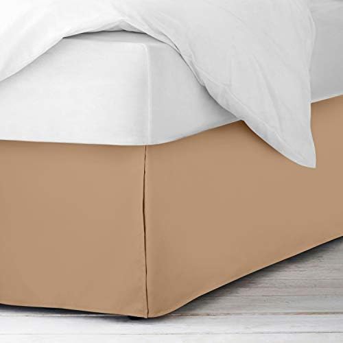 Safhome Split Corner Bed Skirt Taupe Twin 22 Inch Drop
