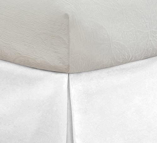 Luxury Linens Bed Skirt Twin XL 1000 Thread Count White 8 Drop