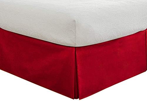 Tailored Bedskirt Queen Red 12 Inch Drop 800 Thread Count