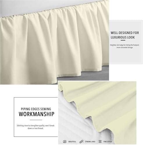 Sleepwell Ivory Ruffled Bed Skirt 18 Inch Drop Full Size