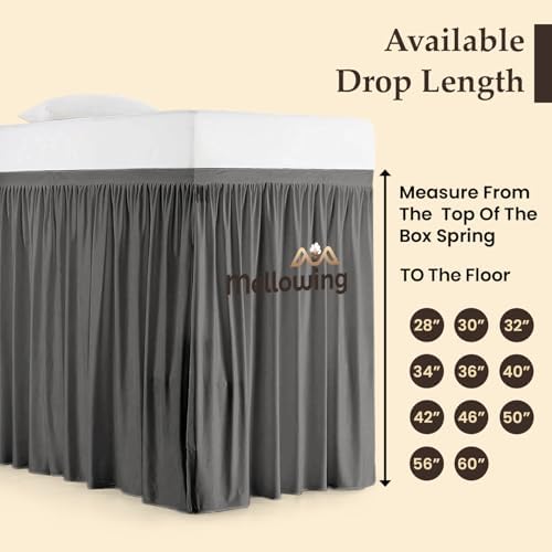 Mellowing Dorm Room Bed Skirt Twin XL - 32 Inch Drop - Light Grey