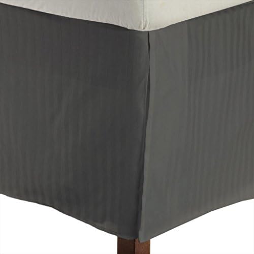 SRP Bedding Dark Grey Striped Bed Skirt