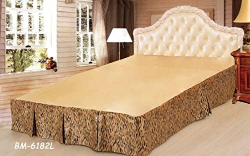 Tache Geometric Striped Brown Panther Bed Skirt King Size