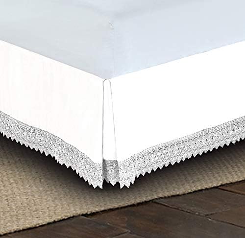 Elegant Comfort Silk-Soft Luxury Lace Fringe Dust Ruffle 15inch Drop