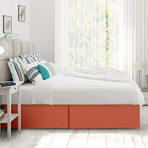 Cozy Cotton Split Corner Bed Skirt 39x80 Rust Brown