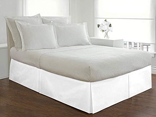 800 Thread Count Egyptian Cotton Box Pleated Bed Skirt - Queen White