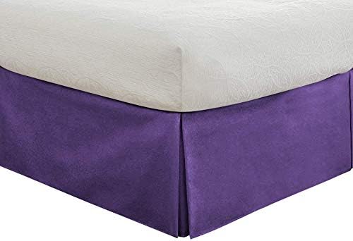 Luxury Linens Tailored Bedskirt Queen 12 inch Drop Purple 800 Thread Count