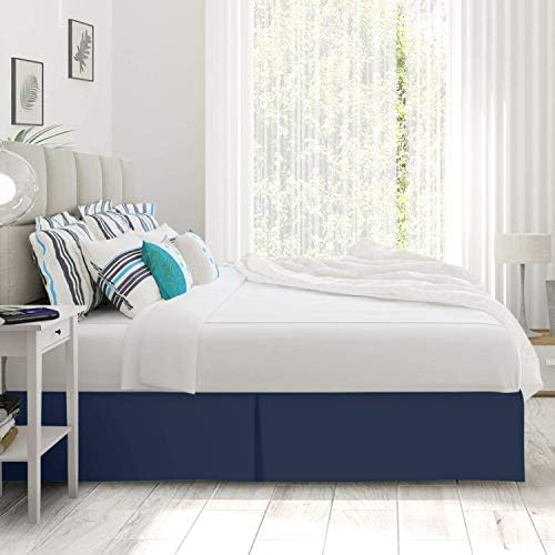 Ultra Soft Dark Blue Bed Skirt 54 x 80 Full XL Hotel Quality