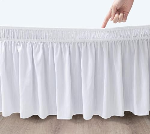 Urbanzo Full Elastic Bed Ruffle - 54x75 Inches White