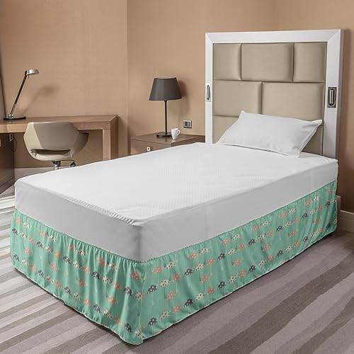 Lunarable Umbrella Bed Skirt with Polka Dots