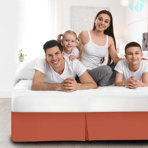Cozy Cotton Split Corner Bed Skirt 39x80 Rust Brown