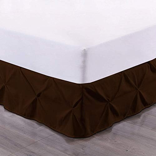Luxury Linens Pinch Pleat Pintuck Dust Ruffle Bed Skirt TwinXL Chocolate