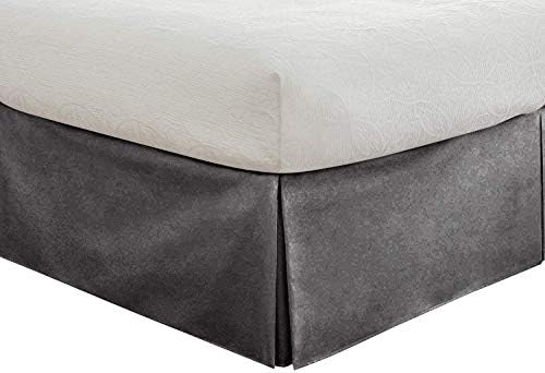 Luxury Linens Tailored Bedskirt - 12 inch Drop Cal-King Dark Grey