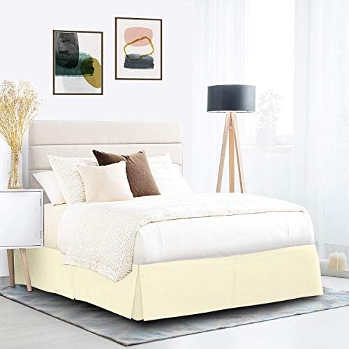 Vanilla Yellow Box Pleated Queen Bed Skirt 16 Drop