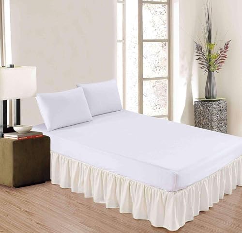 Sleepwell Ivory Ruffled Bed Skirt 18 Inch Drop Full Size