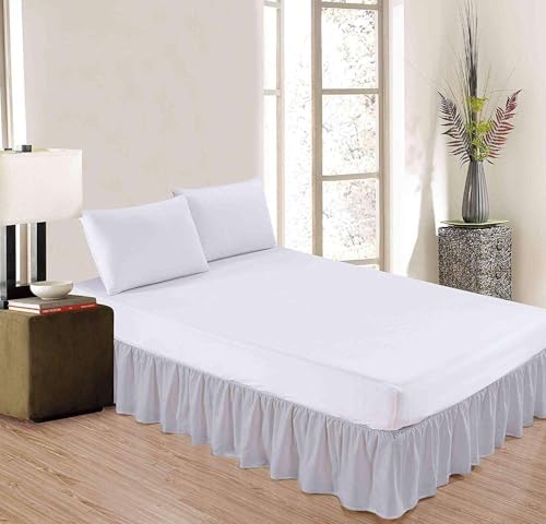 Sleepwell Light Grey Ruffled Bed Skirt Queen 10 Inch Drop 1