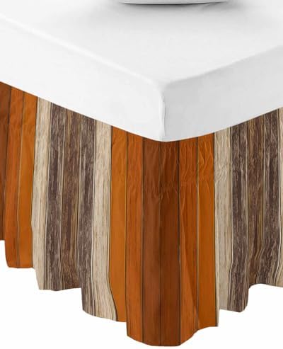 RisQiten King Size Burnt Orange Bed Skirt 16 Inch Drop