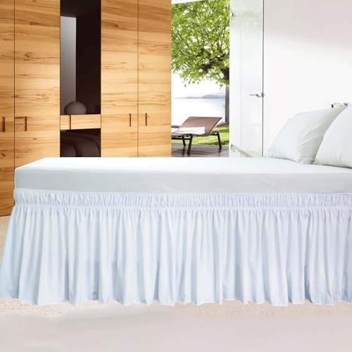 Urbanzo Full Elastic Bed Ruffle - 54x75 Inches White