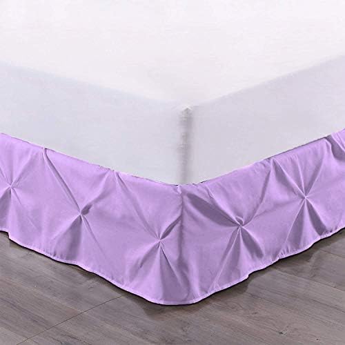 Luxury Linens Pinch Pleat Pintuck Dust Ruffle Bed Skirt Twin Lilac 1