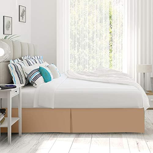 Safhome Split Corner Bed Skirt Taupe Twin 22 Inch Drop