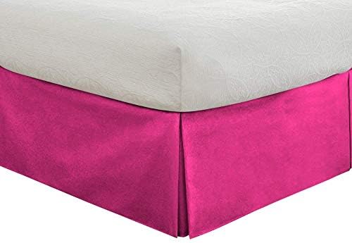 Luxury Linens Tailored Bedskirt 12 Inch Drop Hot Pink 800 Thread Count