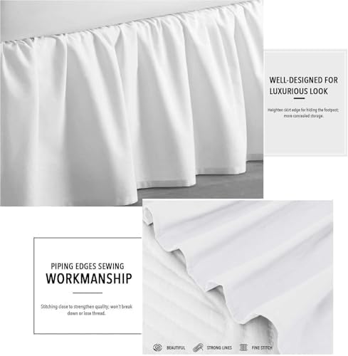 Sleepwell Ruffled Bed Skirt - 10 Inch Drop Twin White