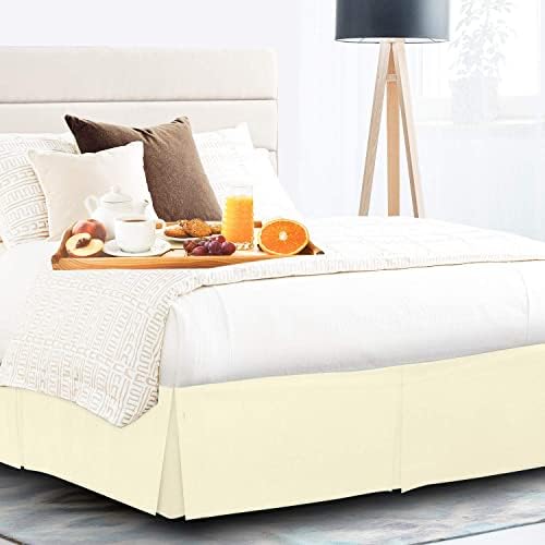 Vanilla Yellow Box Pleated Queen Bed Skirt 16 Drop