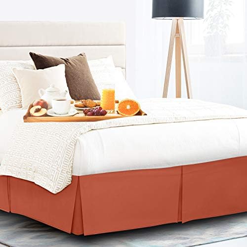Cozy Cotton Split Corner Bed Skirt 39x80 Rust Brown