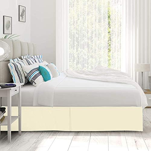 Vanilla Yellow Box Pleated Queen Bed Skirt 16 Drop