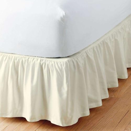 Sleepwell Ivory Ruffled Bed Skirt 18 Inch Drop Full Size