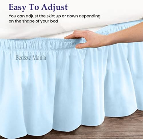 Wrap Around Bed Skirt 14 Drop Light Blue Full Size 54X75