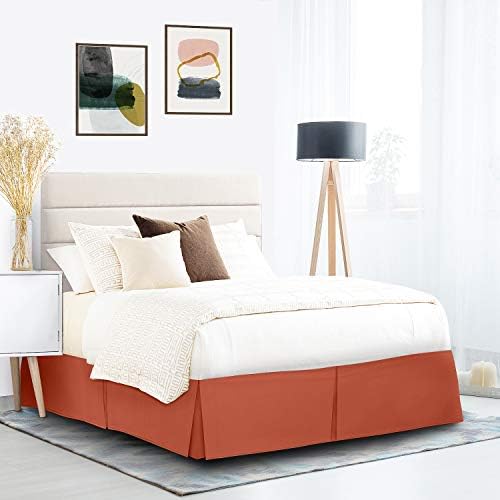Cozy Cotton Split Corner Bed Skirt 39x80 Rust Brown