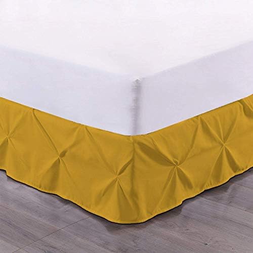 Luxury Linens Pinch Pleat Pintuck Dust Ruffle Bed Skirt King Gold