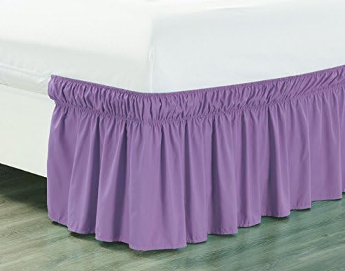 Amuze Easy Fit Elastic Bed Skirt - Lilac Full XXL 22 Inches Drop