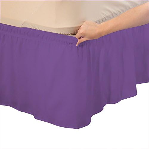 Amuze Bedding Easy Fit Elastic Bed Skirt Purple