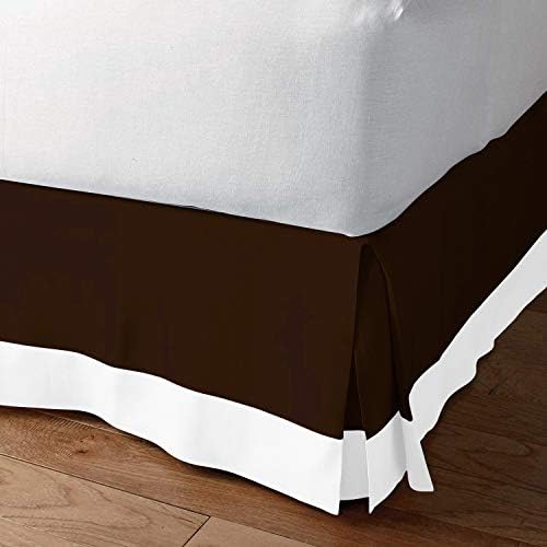 Luxury Linens Two Tone 100 Egyptian Cotton Bed Skirt Twin 18 Drop 1