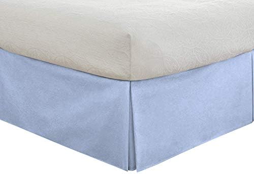 Tailored Bedskirt 12 Inch Drop Olympic Queen Light Blue 800 Thread Count